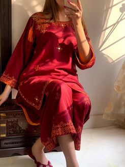 BALOCHI EMBROIDERY 2PCS - MAROON