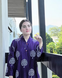 Elmora PRINTED 2PCS STITCHED Purple