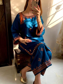 BALOCHI EMBROIDERY 2PCS - SKY