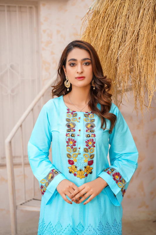 BELLE STICHED 2PCS - SKY