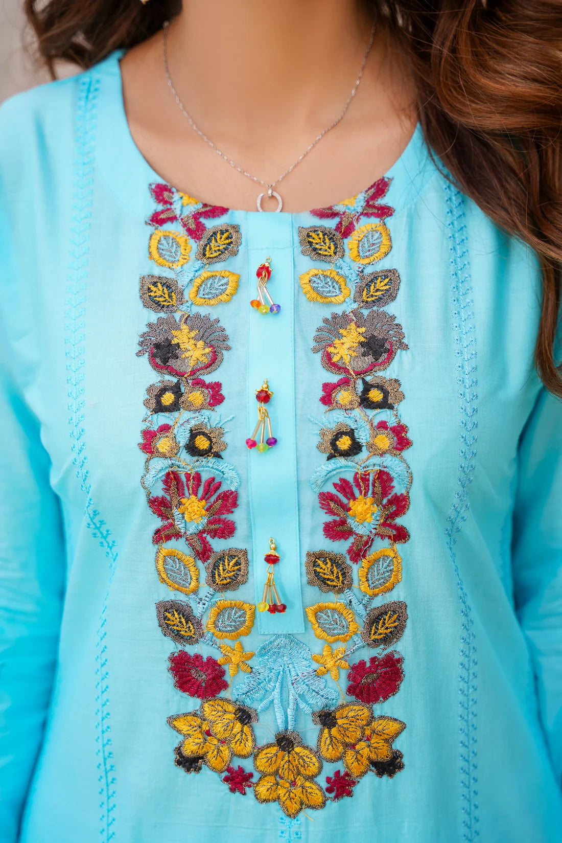 BELLE STICHED 2PCS - SKY