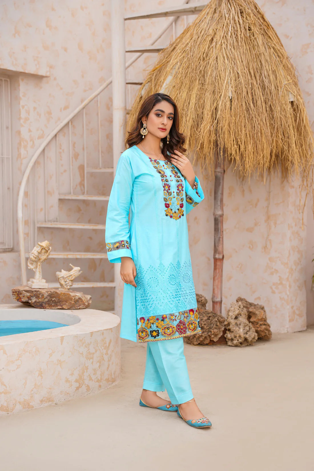 BELLE STICHED 2PCS - SKY