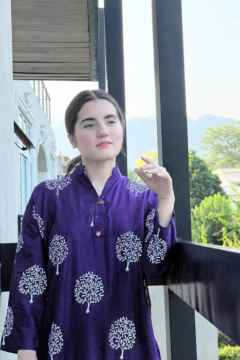Elmora PRINTED 2PCS STITCHED Purple